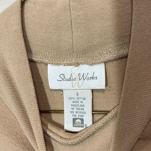 Cute Tan Long Sleeve Turtleneck Top By Studio Works. Size Small. - Picture 5 of 6